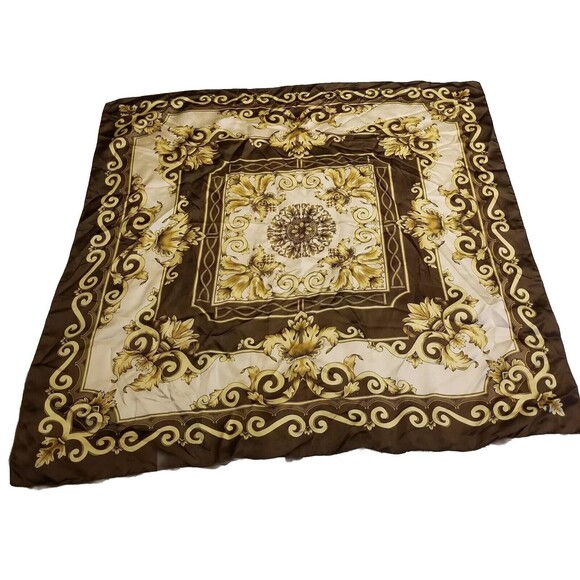 Kathie Lee Vintage Made In Italy Square Scarf Floral Mosaic - Picture 2 of 7